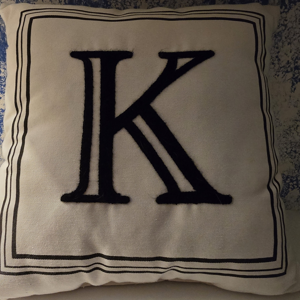 Monogrammed K Throw Pillow